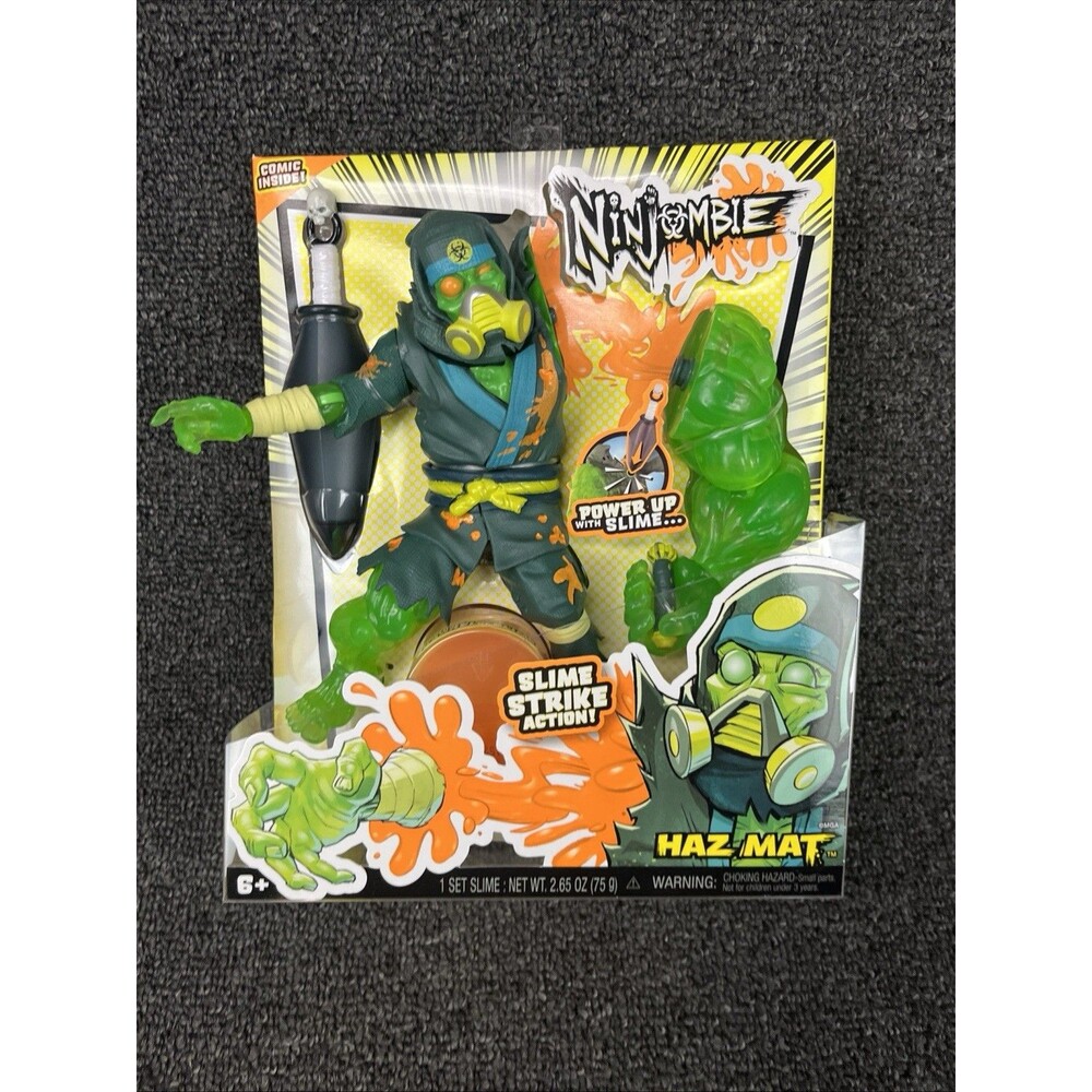 NEW NINJOMBIE HAZ MAT ACTION FIGURE with SLIME and COMIC.